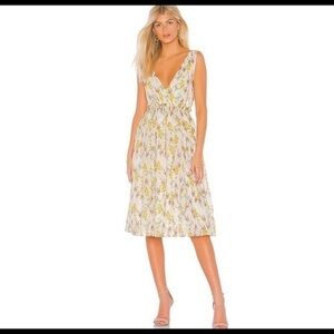 New Revolve Line & Dot Yellow Sleeveless Floral Cottage Dress Retail $159